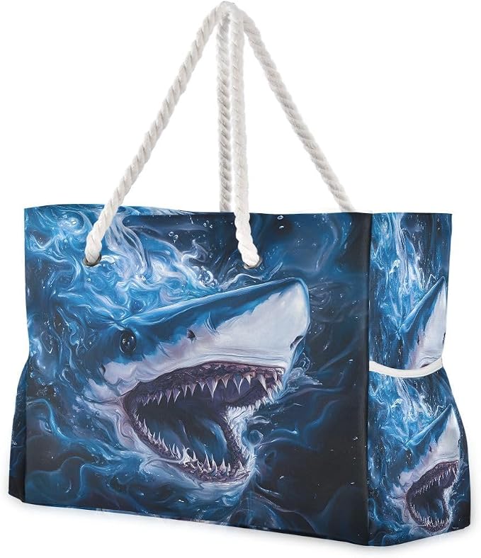 senya Large Beach Bags Totes Canvas Tote Shoulder Bag Soft Wave Water Resistant by senya