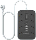 Appliance Power Strip- 14 Guage Heavy Duty Extension Cord, 8 AC Outlet& 6 USB by POPOWELL