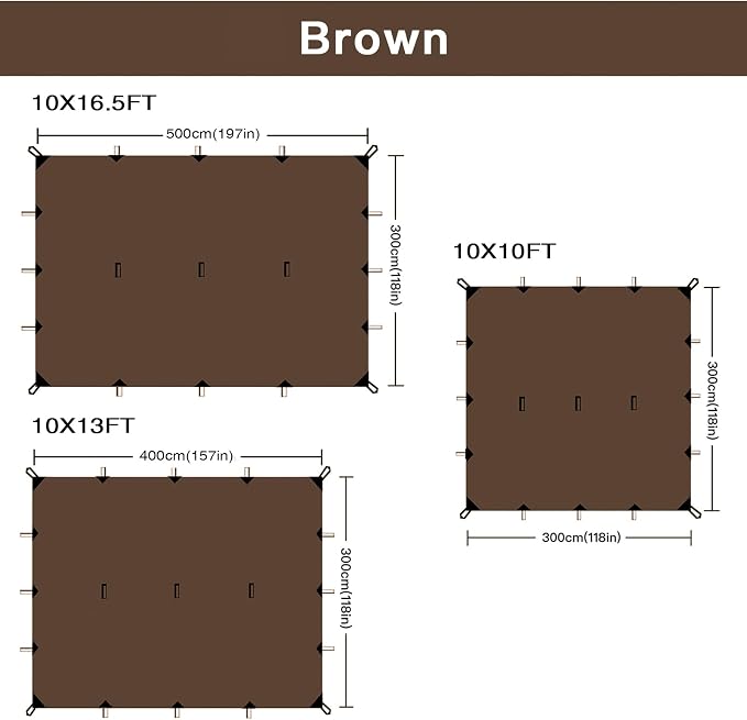 KALINCO Tent Tarp, Picnic Mat Camping Tarp Tent Hammock Tarp, pu Waterproof - Image 3