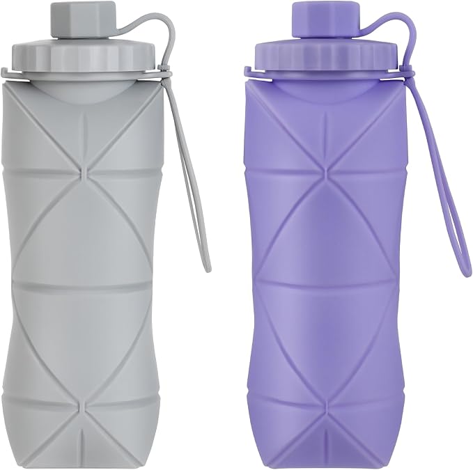 YCT Collapsible Silicone Travel Water Bottle 20oz, Reuseable Leakproof BPA Free by YCT