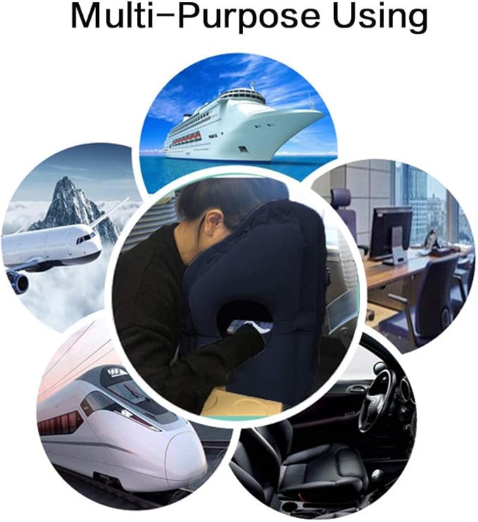 Inflatable Travel Pillow for Airplane, Inflatable Neck Air Pillow for Sleeping - Image 3