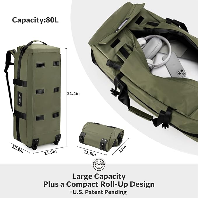STOVER 80L Rolling Duffel Bag - Image 2