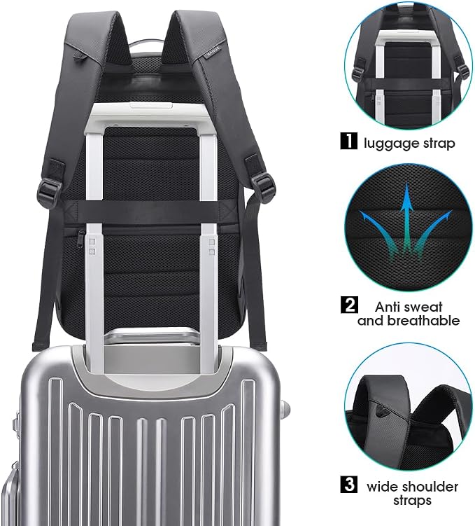 BANGE Business Backpack with USB Charging Port, Anti Theft Laptop Backpacks Fit - Image 8