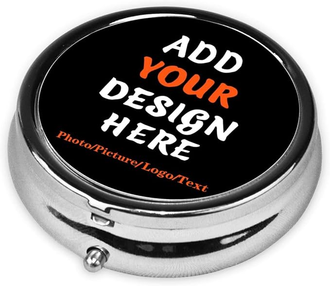 Custom Round Pill Case, Personalized Name/Photo Decor Travel Jewelry Organizer - Image 2