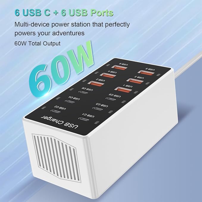 USB C Charger 12-Ports Charging Station - Image 2