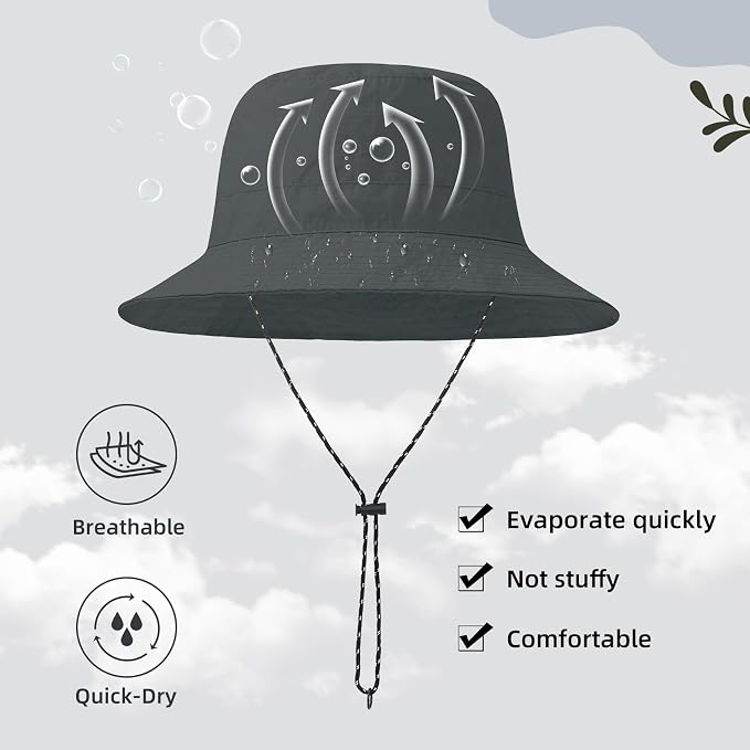 Durio Waterproof Bucket Hats for Woman UPF 50+ Sun Hat UV Protection Packable - Image 5