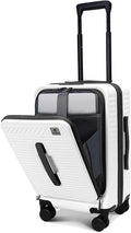20 Inch Luggage with Spinner Wheels, Expandable Front Opening Suitcase 100% PC by QIMER