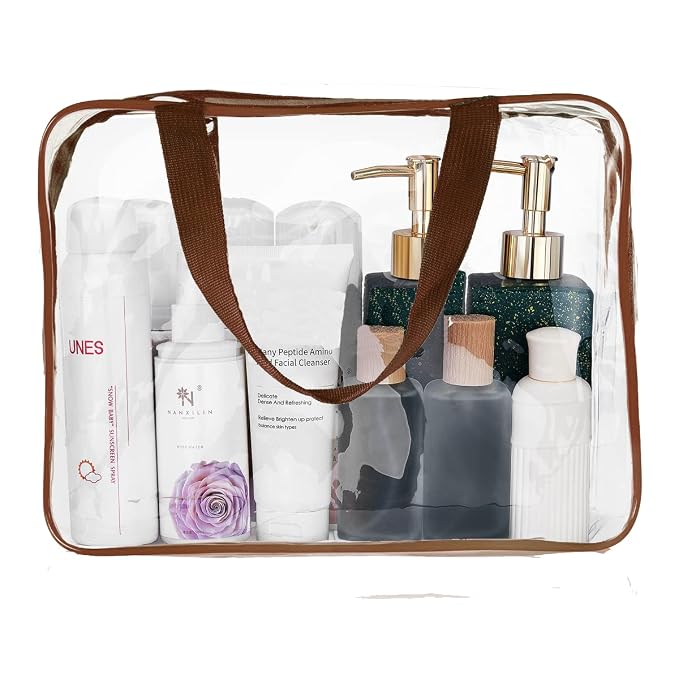 5Pcs Crystal Clear PVC Travel Toiletry Bag Kit - Image 7