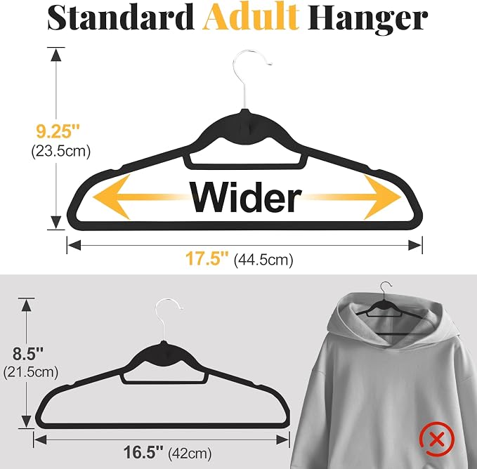 Velvet Felt Stackable Hangers 50 Pack, Non Slip, - Image 3