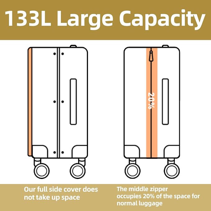 29 Inch Luggage with Expansion & Side Opening Design, 50 * 31*76cm, 117L~133L - Image 6