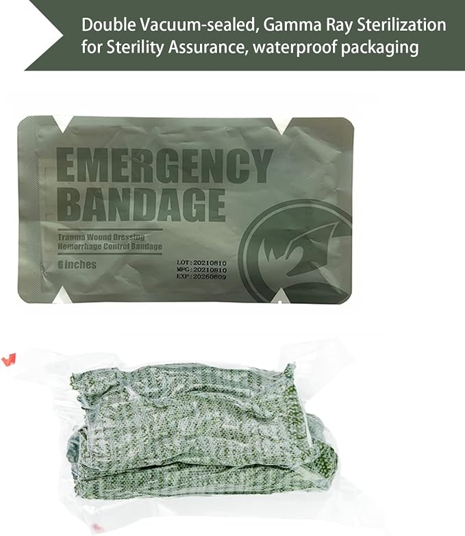 RHINO RESCUE 6" Israeli Style Emergency Bandage, Compression Trauma Wound - Image 4