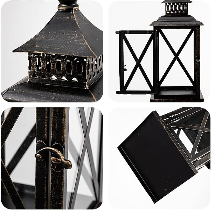 DECORKEY Lantern Decorative Indoor & Outdoor, Large Hanging Candle Lanterns - Image 8