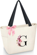 Vavabox Tote Bag, A-Z Initial Monogrammed Waterproof Tote Bag, Bridesmaid Gifts by Vavabox