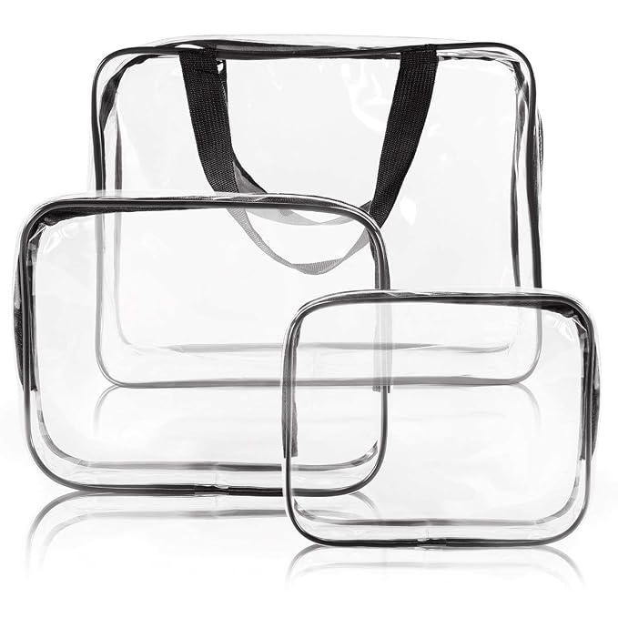 4Pcs Crystal Clear PVC Travel Toiletry Bag Kit - Image 7