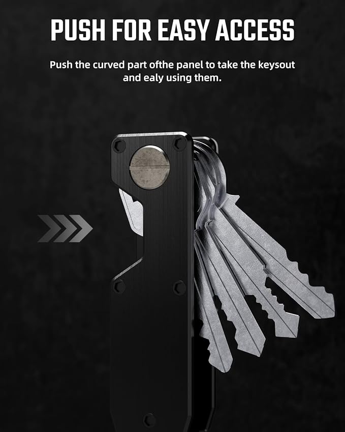 Key Organizer for Men Compact Key Holder Minimalist Key Case Metal Key Chain - Image 4