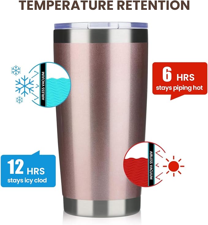 MEWAY 20oz Tumbler 8 Pack Double Wall Vacuum Insulated Travel Mug Bulk - Image 6