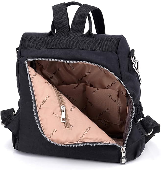 MINTEGRA Women Shoulder Backpack Multi-Pocket Nylon Purse Large Capacity - Image 5
