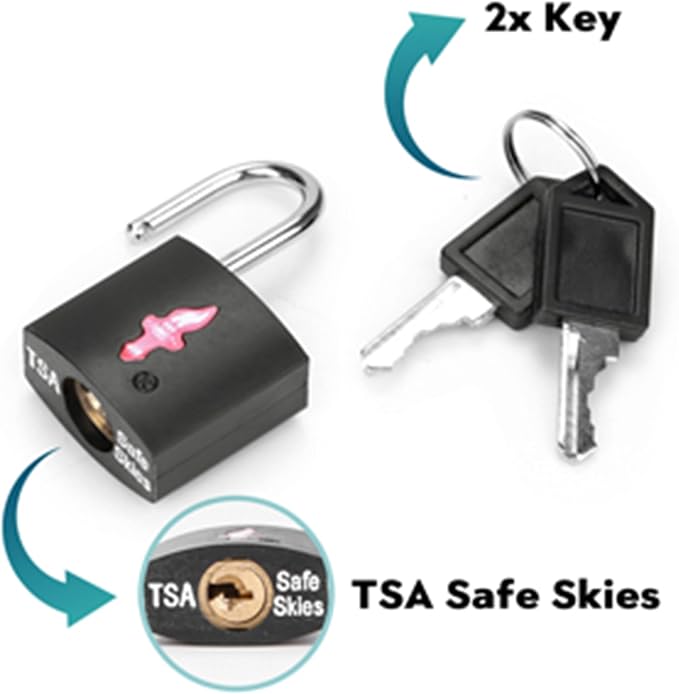 4 Pack Neon Square TSA Approved Luggage Locks - Image 4