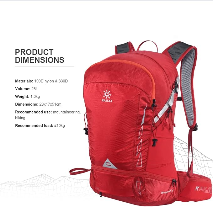 KAILAS Q-WIND II 28L Hiking Daypack Waterproof Lightweight Backpack - Image 3
