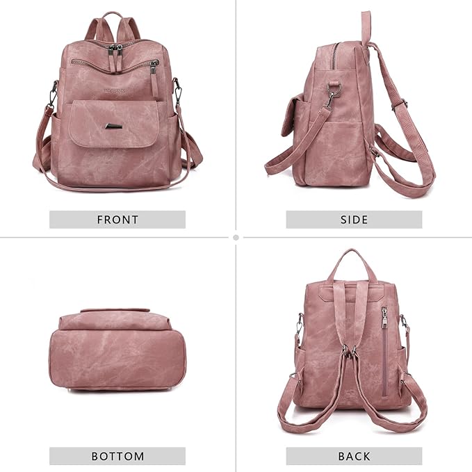 PU Leather Backpack Purse for Women Fashion Multipurpose Design Handbag Ladies - Image 3