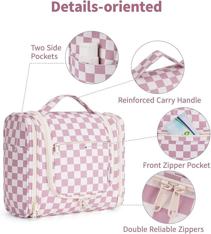 Narwey Hanging Toiletry Bag for Women Travel Makeup Bag Organizer Toiletries - Image 7