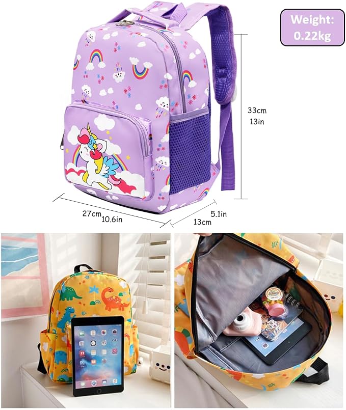 POWOFUN13 inch Kids Toddler Preschool Travel Backpack Cute Cartoon Backpack - Image 4