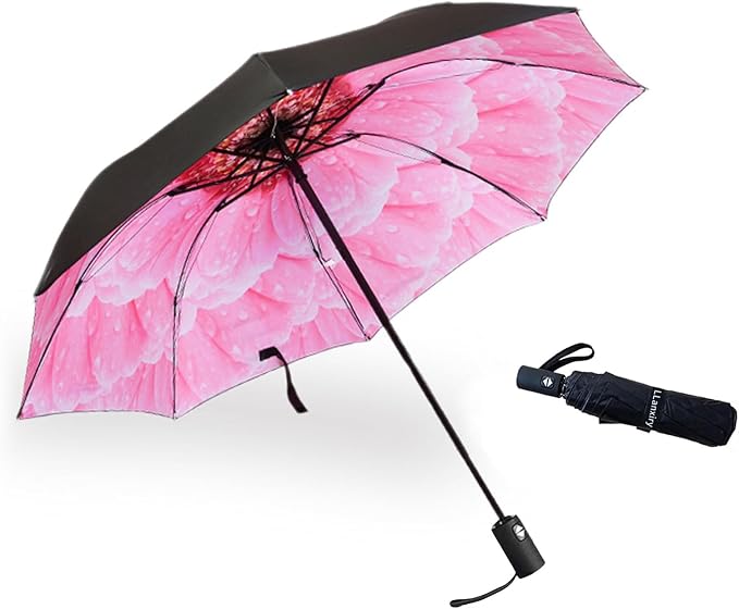LLanxiry Compact Travel Umbrella, Mini Windproof Umbrellas by LLanxiry