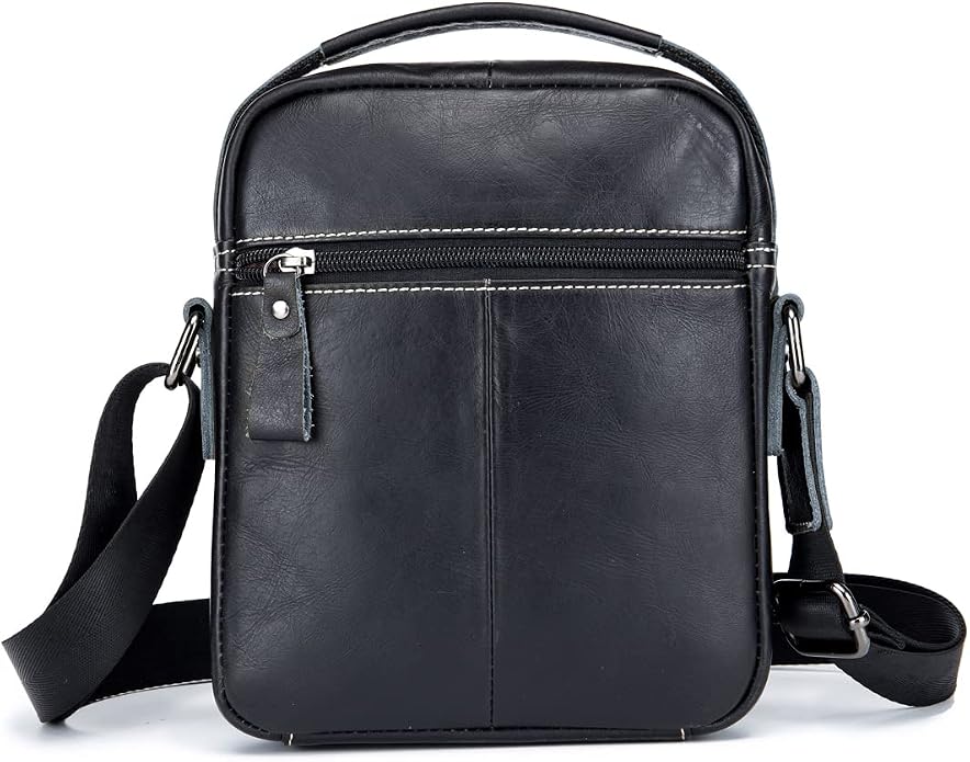 KPYWZER Genuine Leather Shoulder Bag Small Men Messenger Pack Handbag Sling - Image 4