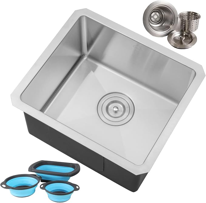 17 in. x 15 in. x 9 in. 16-Gauge Stainless Steel Undermount Single Bowl Bar by COZYBLOCK