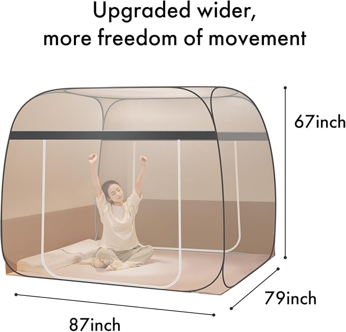 Pop-Up Mosquito Net Tent Wide Roof, Portable Folding Design - Image 2