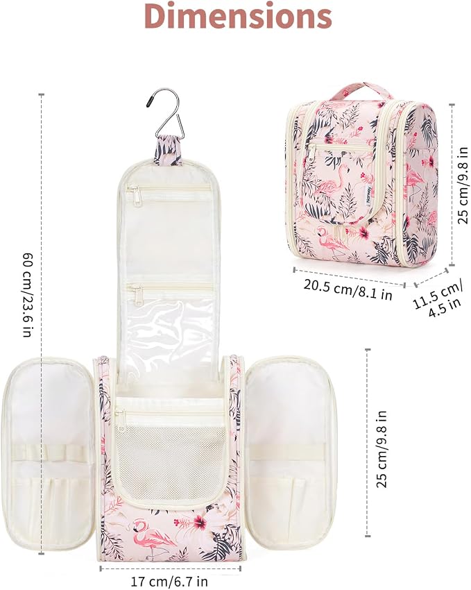 Narwey Small Hanging Toiletry Bag Women Travel Makeup Bag Organizer Toiletries - Image 5