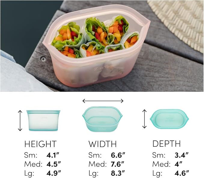 Zip Top Reusable Food Storage Bags | 3 Dish Set - Image 3