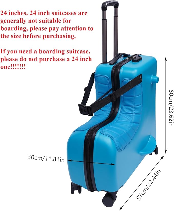 CNCEST 24" Kid's Ride-on Travel Suitcase, Kids' Luggage - Image 2