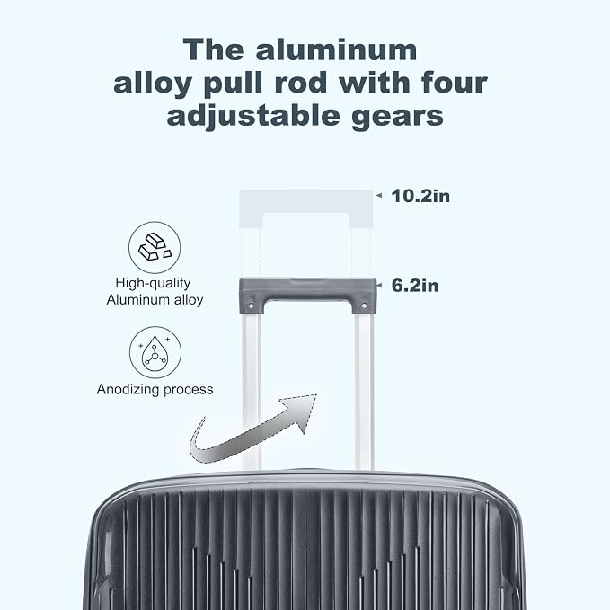 Nazhura Luggage Set, 3-Piece Hardside Suitcase Set, 20-inch Carry On, 28-inch - Image 3