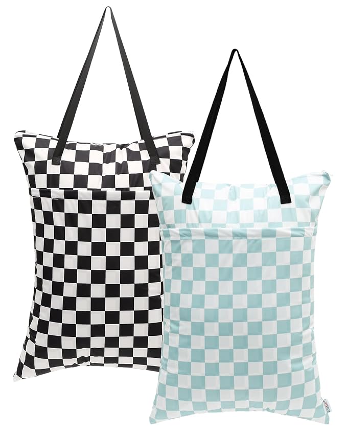 ALVABABY 2 Pack Large Wet Dry Bag Waterproof Hanging Cloth Diaper by ALVABABY
