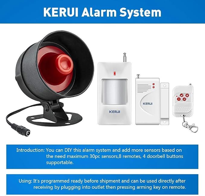 KERUI Home Security System Indoor Outdoor Weather-Proof Siren Window Door - Image 10