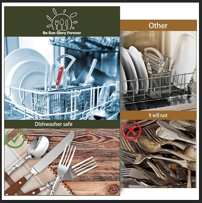 20-Piece Silverware Set for 4, High-end Everyday Flatware Set, Retro Stainless - Image 5