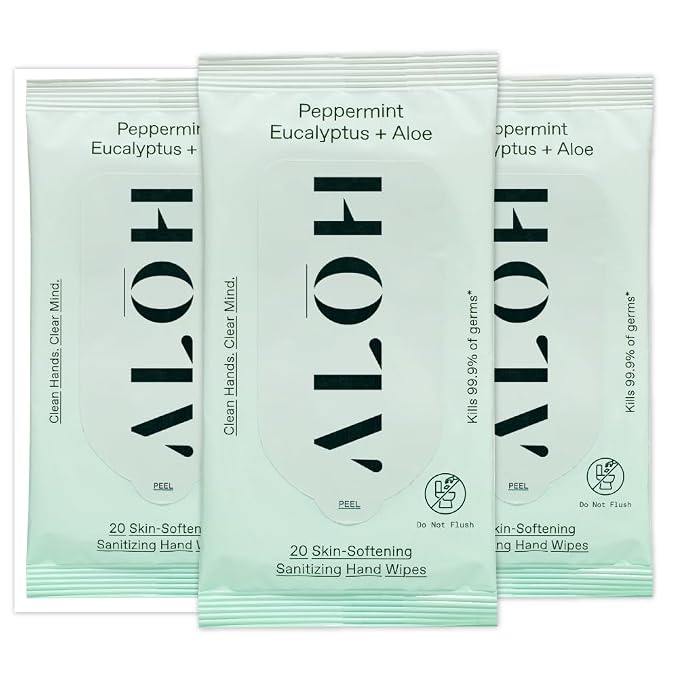 ALŌH Peppermint Eucalyptus + Aloe Sanitizing Hand Wipes by AL%C5%8CH