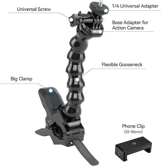 Jaws Flex Super Clamp Mount Gooseneck Tripod Desk Table Strolle Vlog Video - Image 2