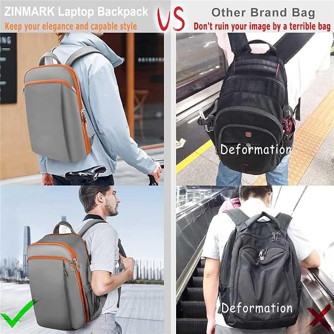 ZINMARK Slim Expandable 15 15.6 16 Inch Laptop Backpack Anti Theft Travel - Image 6