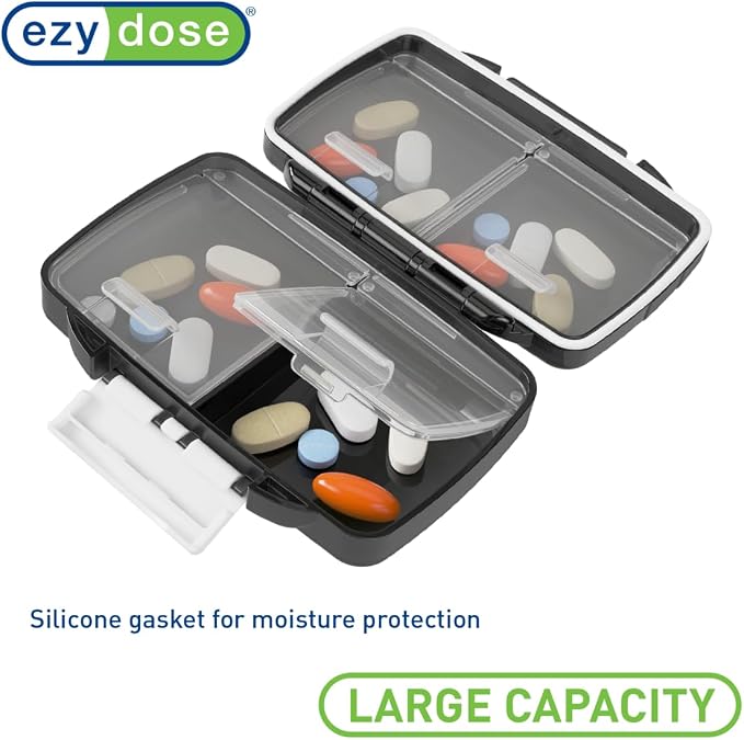 EZY DOSE Moisture-Proof Pill Case, Medicine Planner, Vitamin Organizer Box - Image 2