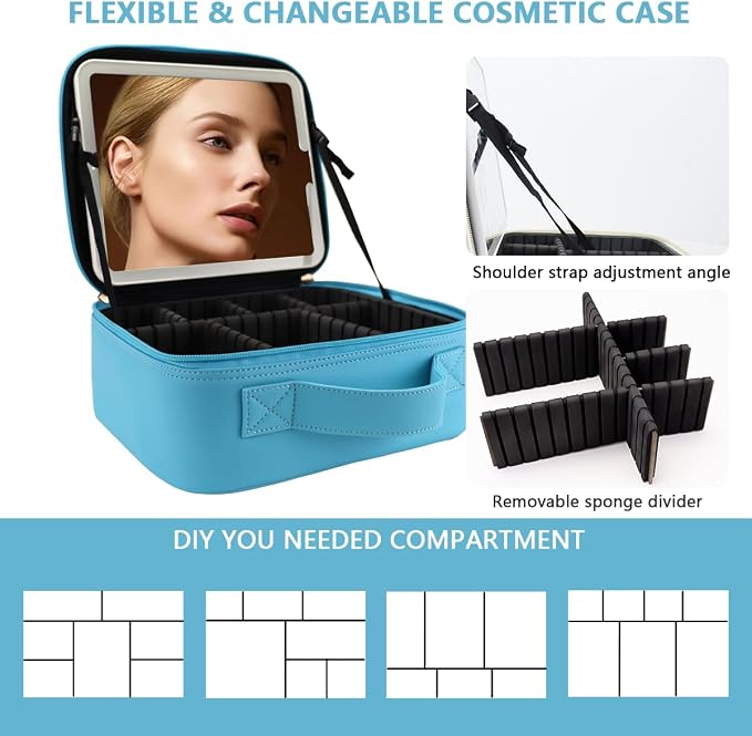 Travel Makeup Bag for Women and Makeup Artists Cosmetic Organizer Large Makeup - Image 3