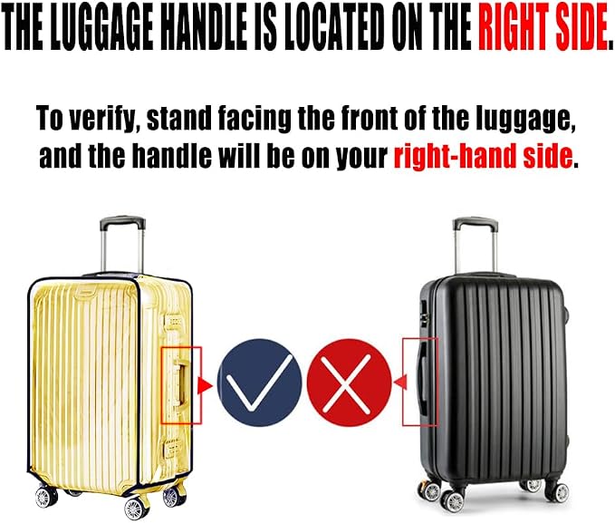 20 Inch Clear PVC Luggage Cover, 0.2mm Thick Lightweight Waterproof, - Image 7