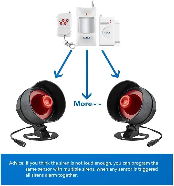 KERUI Home Security System Indoor Outdoor Weather-Proof Siren Window Door - Image 8