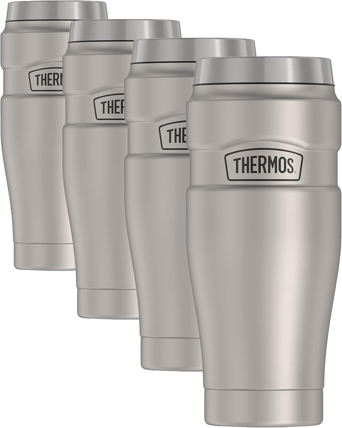 THERMOS Stainless King Travel Tumbler, 16 Ounce, Vacuum-Insulated | Matte Steel by Thermos