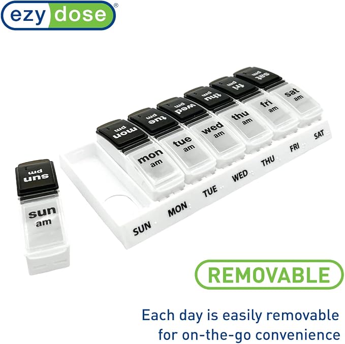 EZY DOSE Weekly Daily AM/PM Pill Case, Medicine Planner, Vitamin Organizer - Image 4