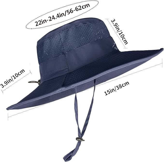 Sun Hats for Men Women Fishing Hat UPF 50+ Breathable Wide Brim Summer UV - Image 3