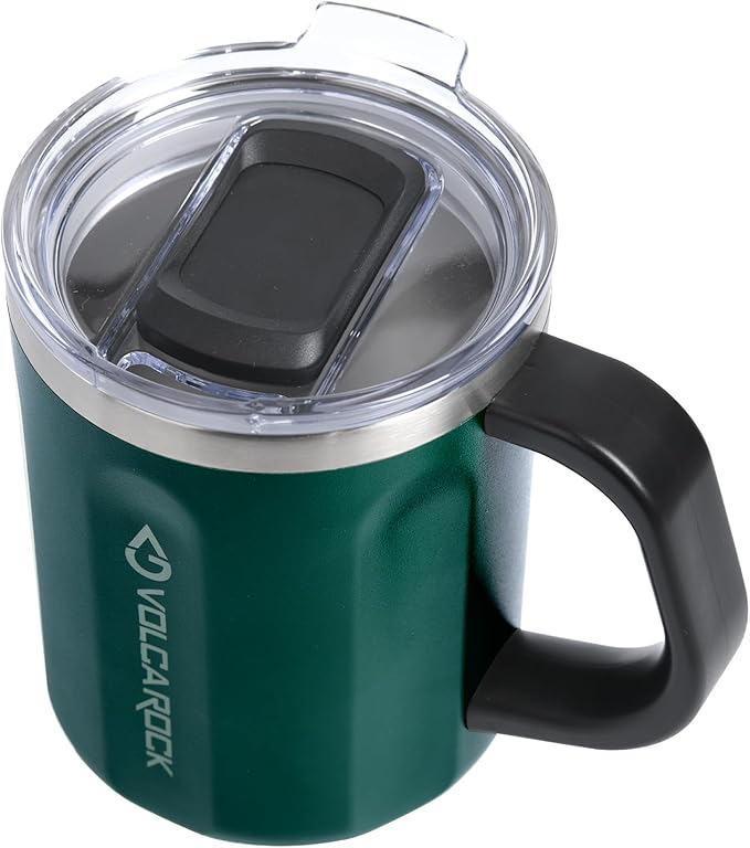 16 Oz Coffee Mug with Handle and Lid, BPA Free Coffee Cup, Keep Cold 6 Hours by VOLCAROCK