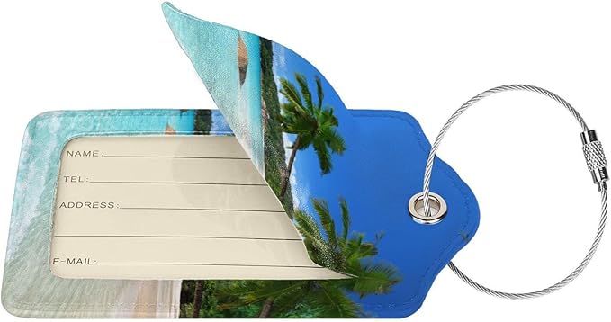 2Pcs Tropical Palm Trees Luggage Tags - Image 2
