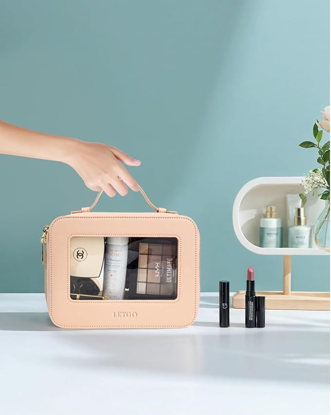 LETGO Clear Makeup Bag Travel Cosmetic Case Transparent Toiletry Bag - Image 6